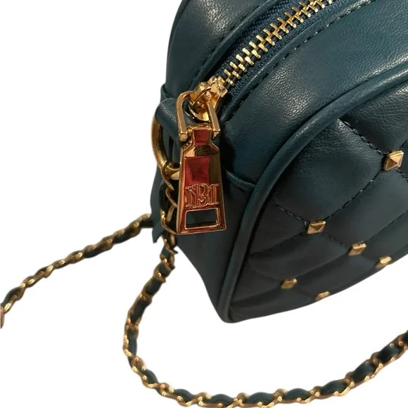 Badgley Mischka Teal & Gold Quilted Crossbody - Picture 3 of 10